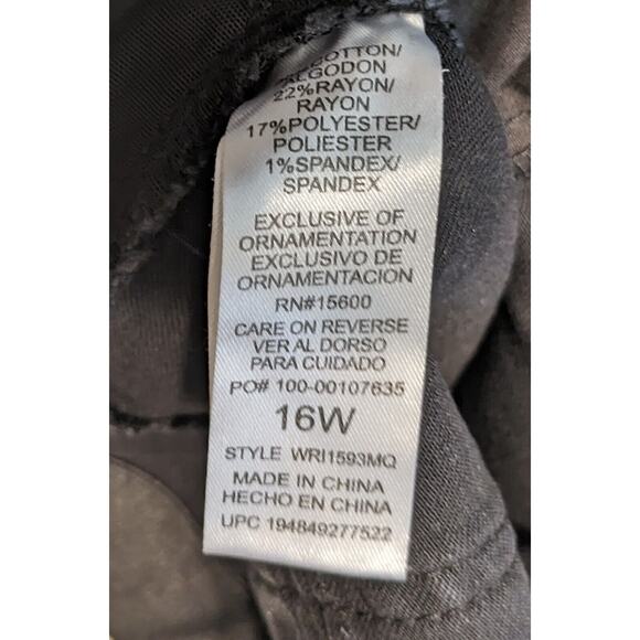 NEW Democracy Ab Technology Skinny Jeans Plus Size 16W Washed Out Black Ankle - Picture 6 of 10